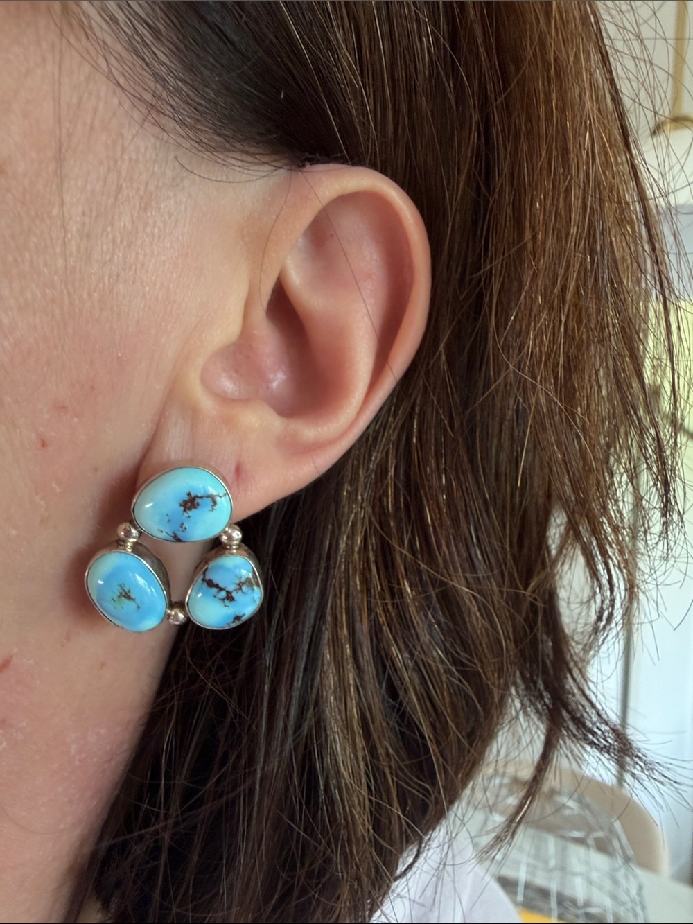 Navajo Golden Hills Sterling Earrings